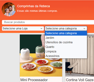 Página da Rebeca